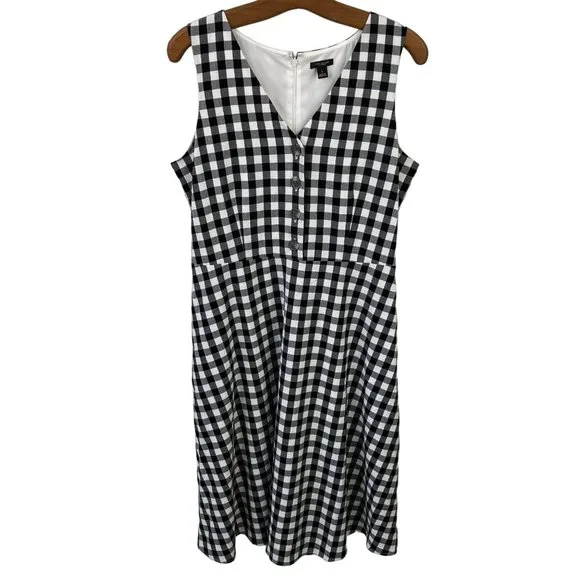 ann taylor black and white dress Retro Sheath Dress, Unique Geometric Pattern, Size 8, Cotton & Polyester, Sleeveless Ann Taylor | Dresses |